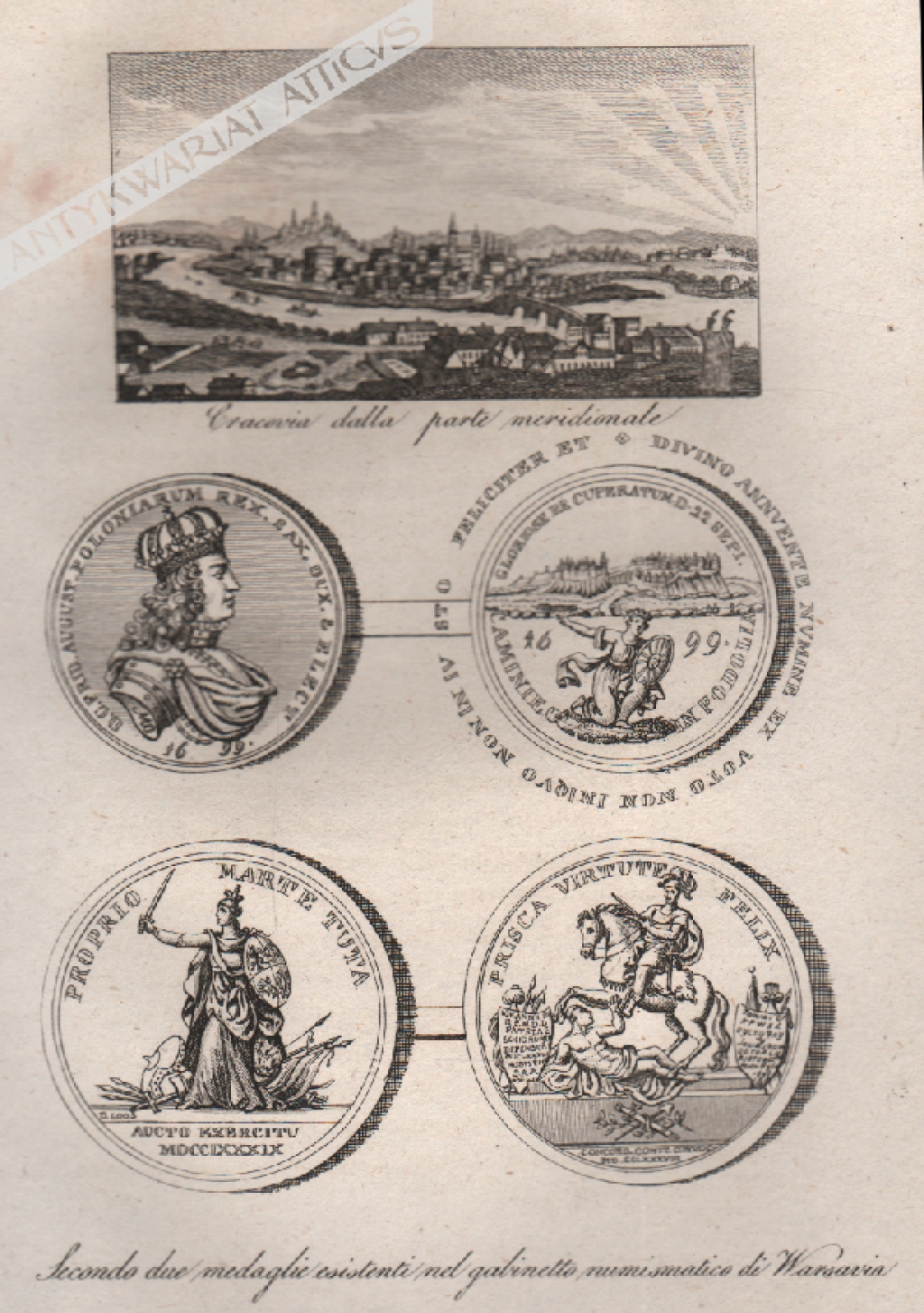 [rycina, 1831 r.] Cracovia dalla parte meridionale [Kraków od strony południowej]