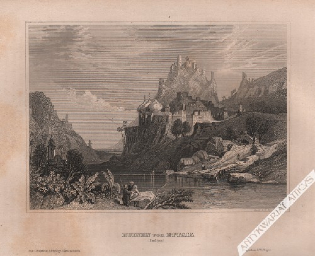 [rycina, 1860] Ruinen von Ettaia (Indien) [Ruiny Ettai (Indie)]
