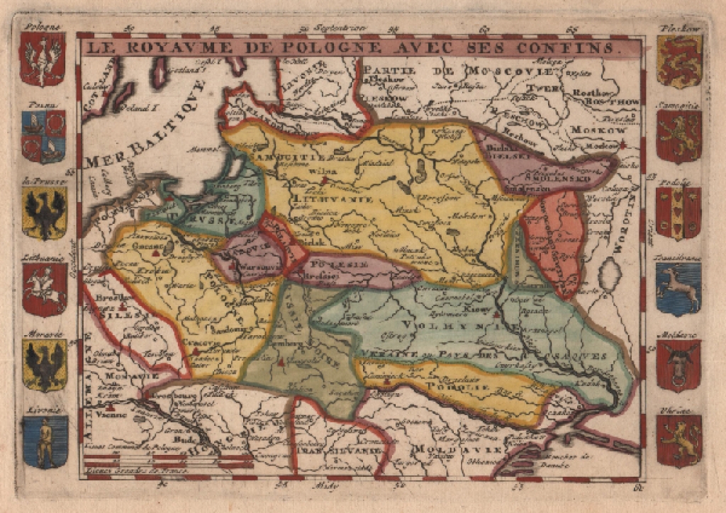 [mapa Polski, ok. 1700] LE ROYAUME DE POLOGNE AVEC SES CONFINS 