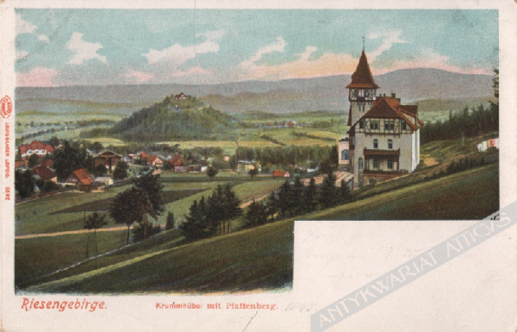 [pocztówka, ok. 1905] Riesengebirge. Krummhubel mit Pfaffenberg [Karkonosze. Karpacz z Księżą Górą]