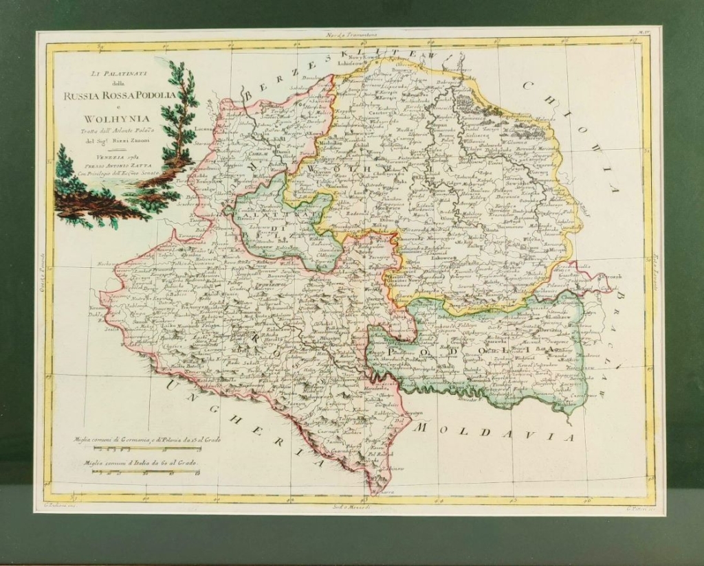 [mapa, Rusi Czerwonej, Podola i Wołynia 1781] Li Palatinati della Russia Rossa Podolia e Wolhynia