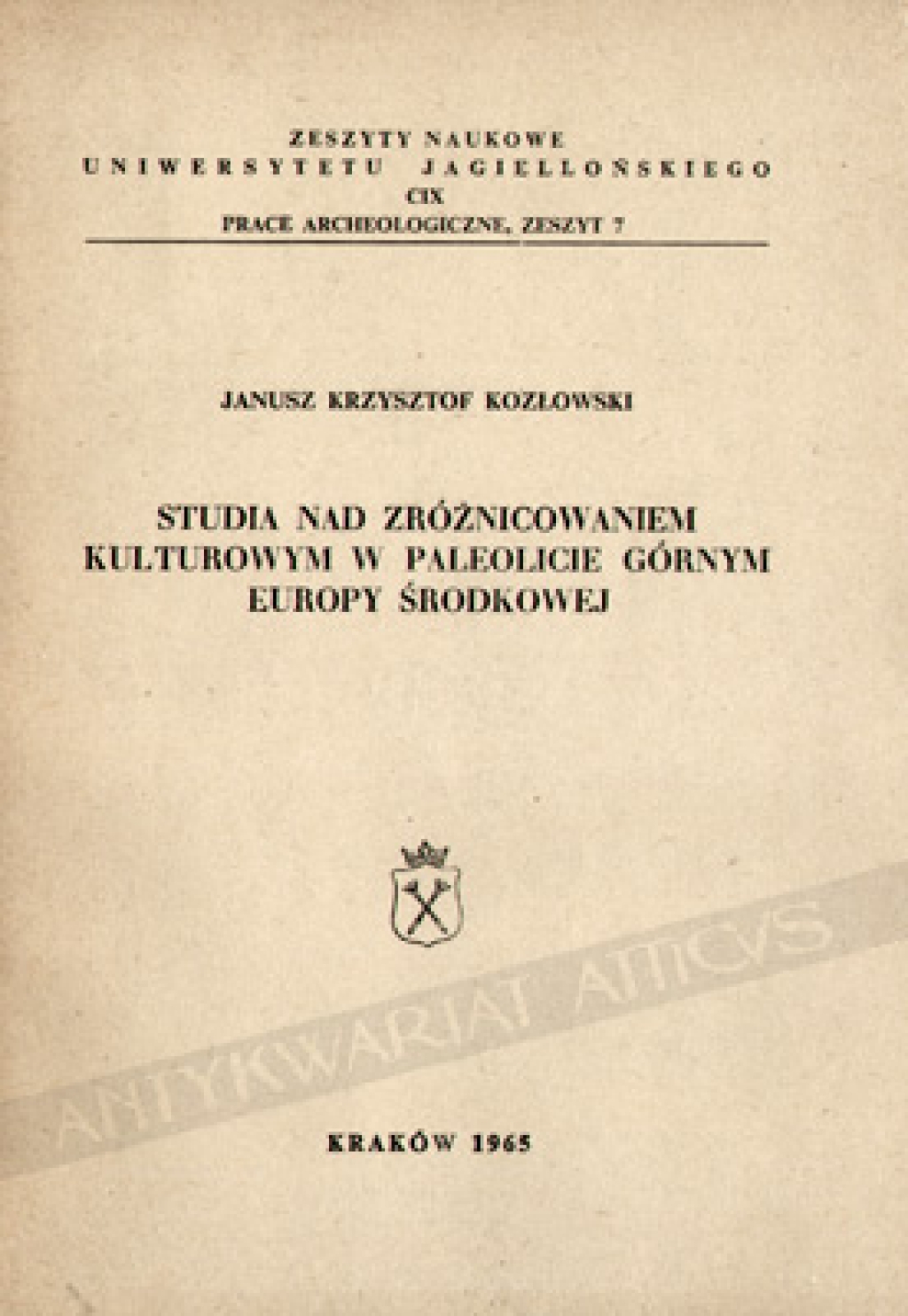 Studia nad zróżnicowaniem kulturowym w paleolicie górnym Europy Środkowej