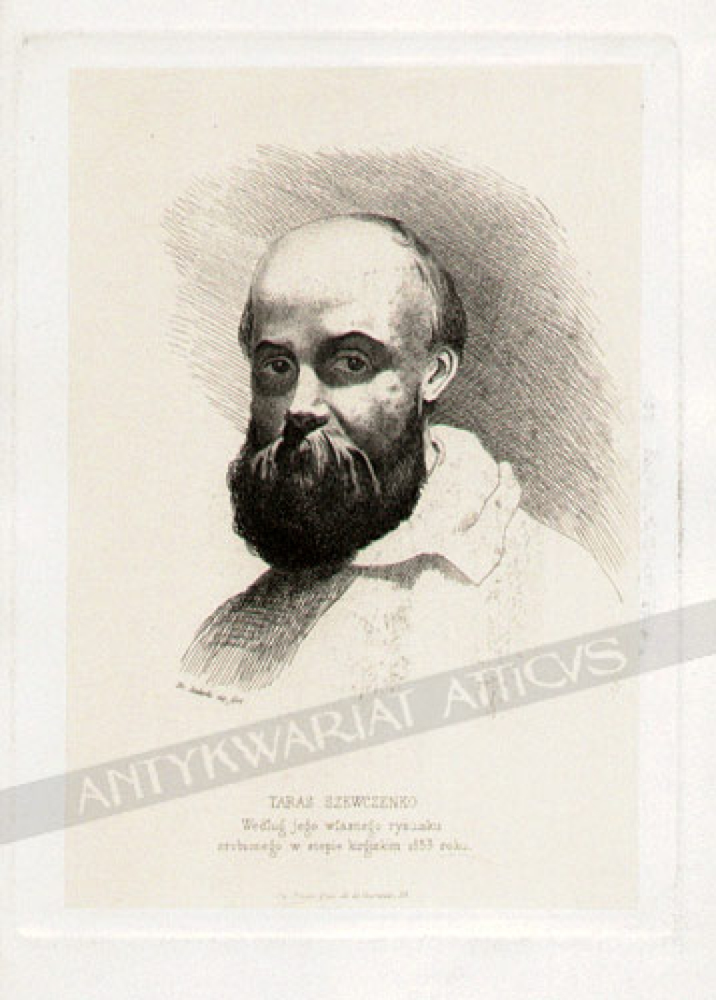 [grafika, 1853] Taras Szewczenko, autoportret