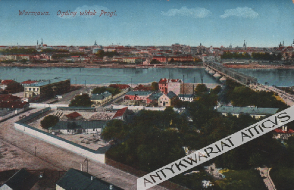[pocztówka, ok. 1920] Warszawa. Ogólny widok Pragi