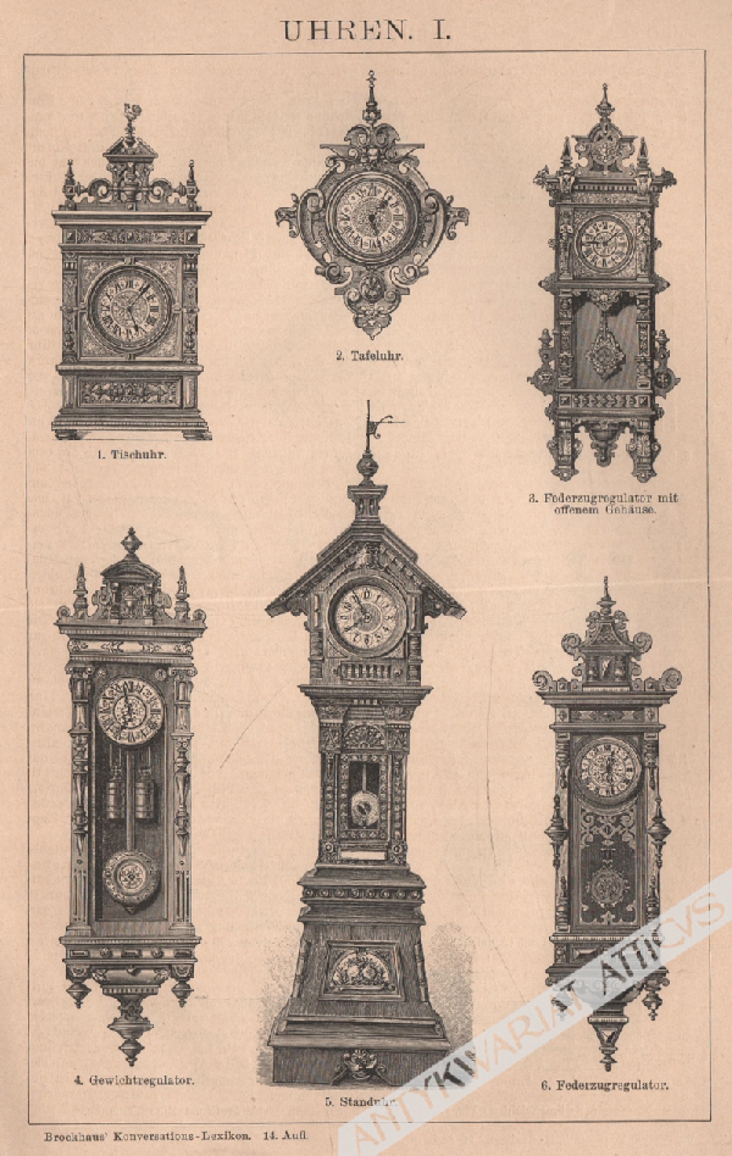 [rycina, 1895] Uhren I-II. [zegary]