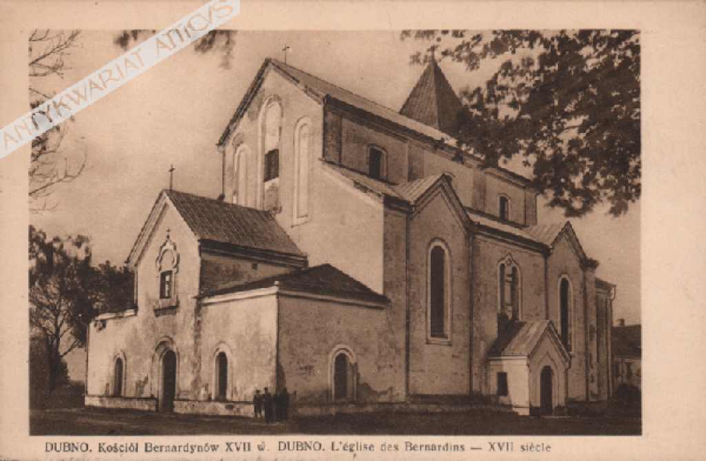 [pocztówka, lata 1930-te] Dubno. Kościół Bernardynów XVII w.Dubno. L'eglise des Bernardins - XVII siecle