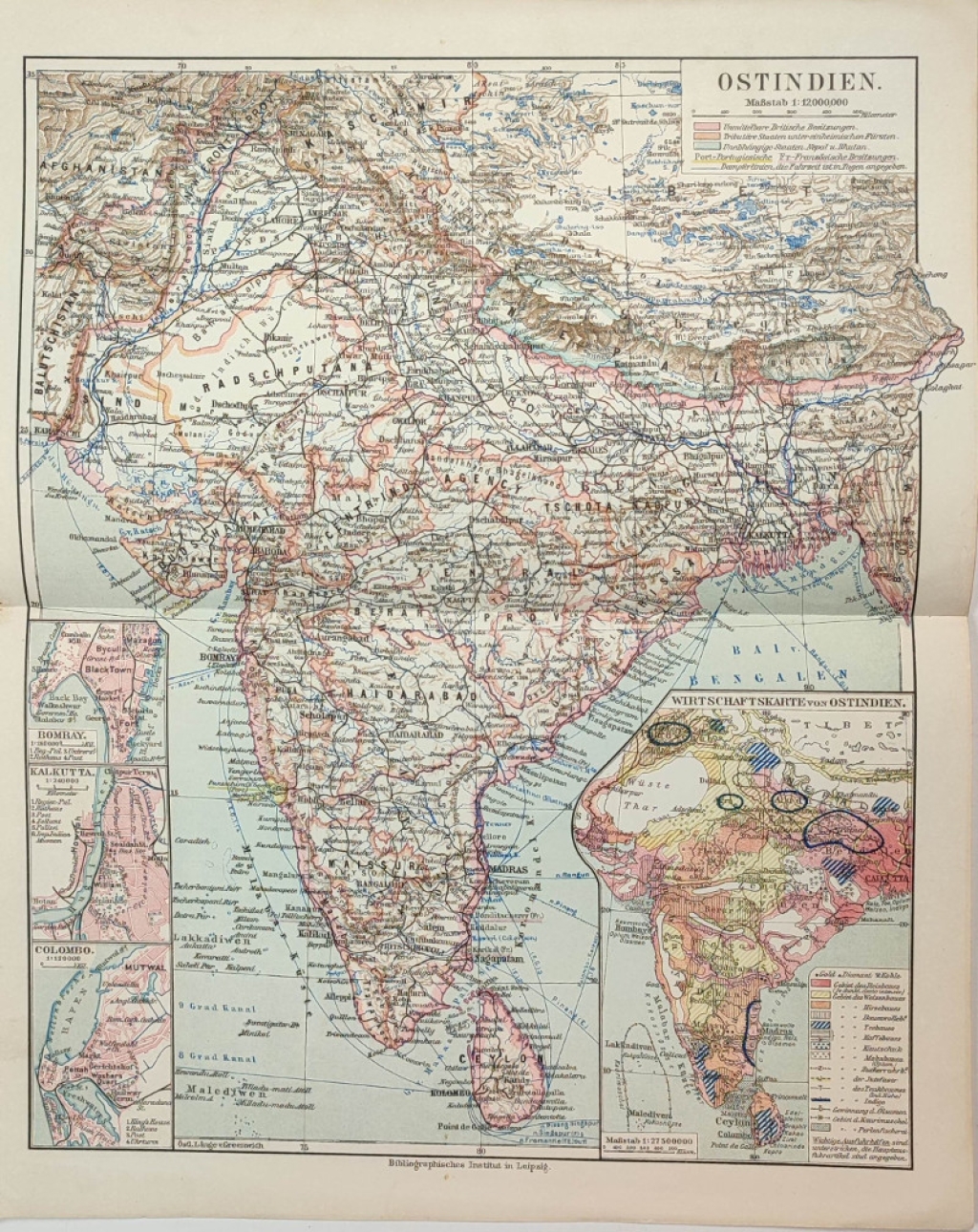 [mapa, 1909] Ostindien [Indie]