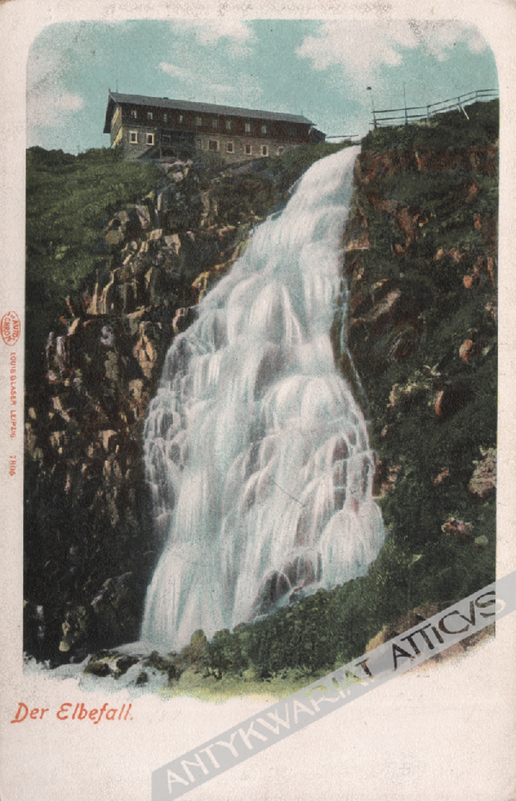 [pocztówka, ok. 1905] Der Elbefall. [Karkonosze. Wodospad Łaby]

