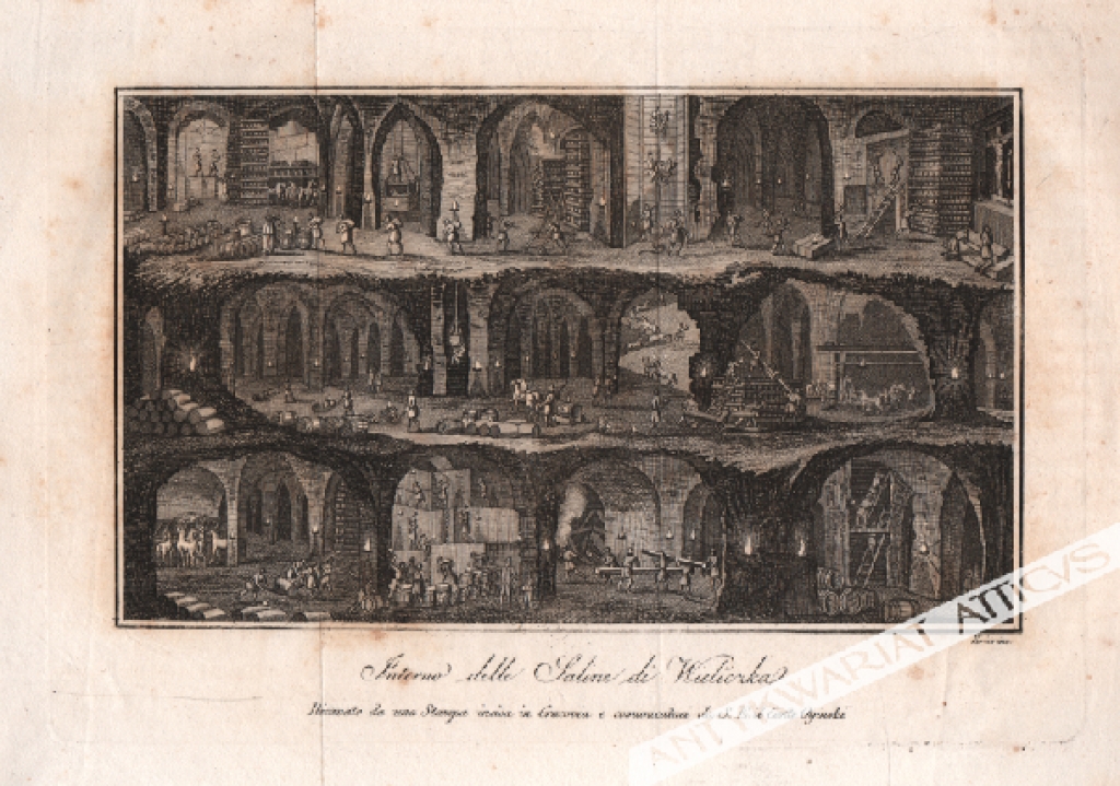 [miedzioryt, 1831 r.] Interno delle saline di Wieliczka [Wnętrze kopalni w Wieliczce]