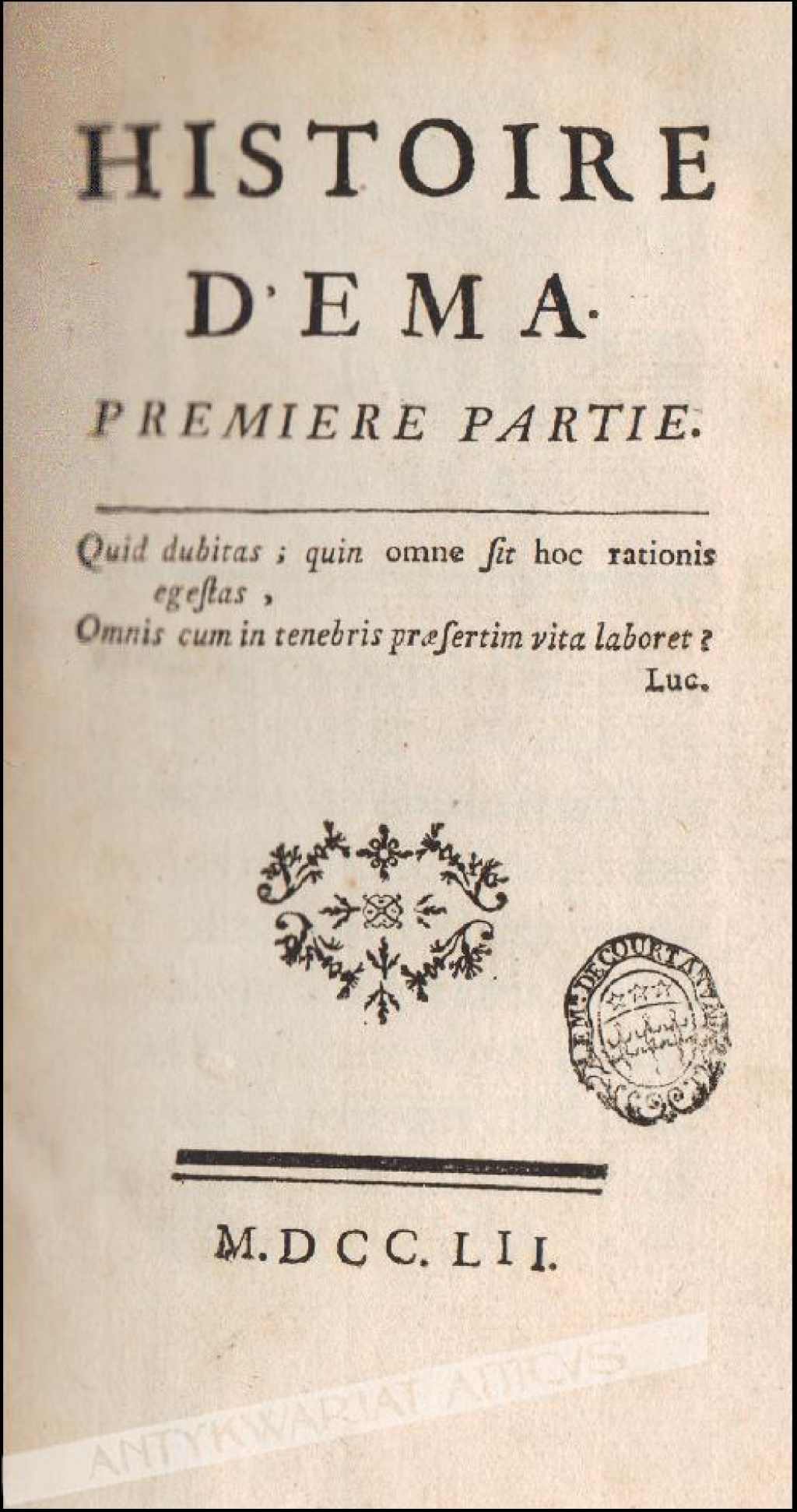 Histoire D\' Ema, cz. I-II [współoprawne]