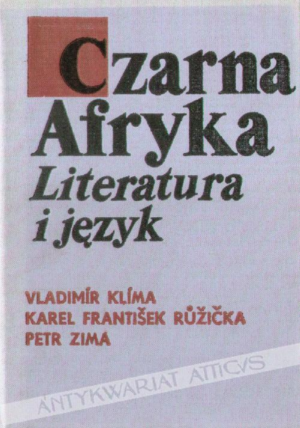 Czarna Afryka. Literatura i język