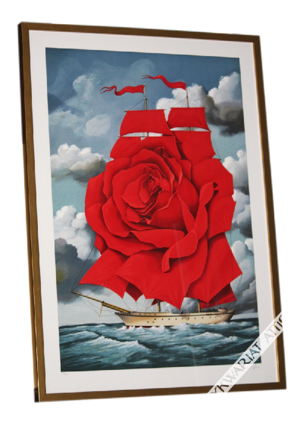 [litografia, 2002] Statek Czerwona Róża