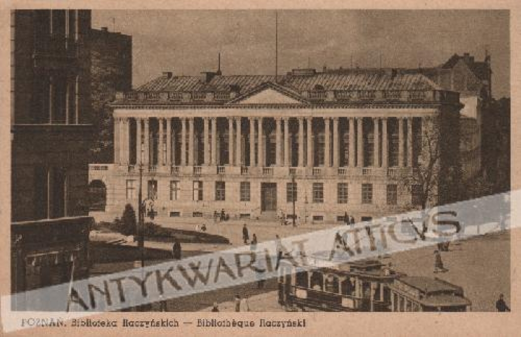 [pocztówka, lata 30-te] Poznań. Bibloteka Raczyńskich. Bibliotheque de Raczyński