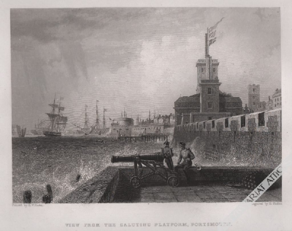 [rycina ok. 1840] View from the saluting platform, Portsmouth