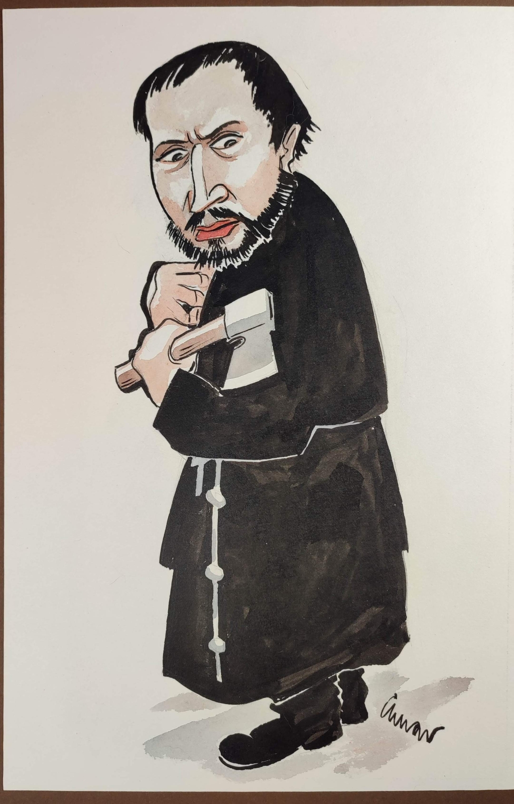 [portret satyryczny] Mieczysław Voit w "Matce Joannie od Aniołów"