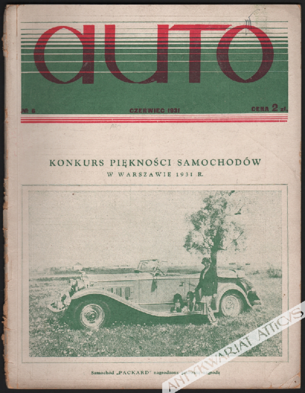 Auto. Miesięcznik. Organ Automobilklubu Polski oraz Klubów Afiljowanych. Rok X, nr 6, czerwiec 1931