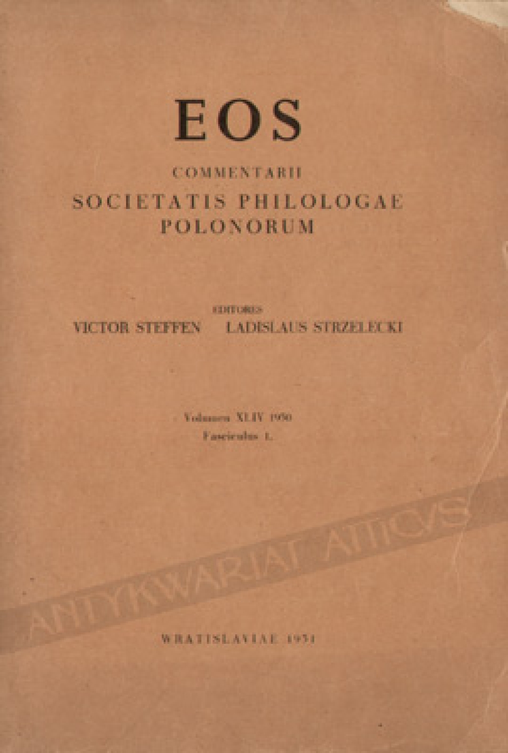 Eos. Commentarii Societatis Philologae Polonorum