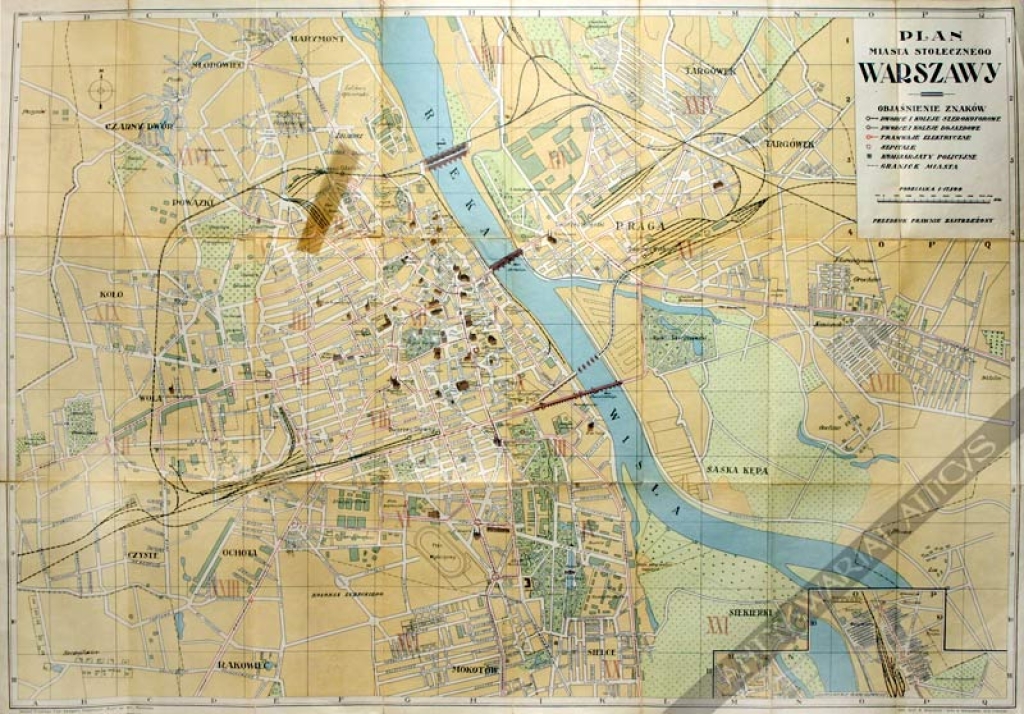 [plan Warszawy, ok. 1924] Plan Miasta Stołecznego Warszawy