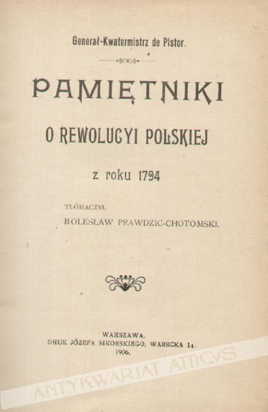Pamiętniki o rewolucyi polskiej z roku 1794