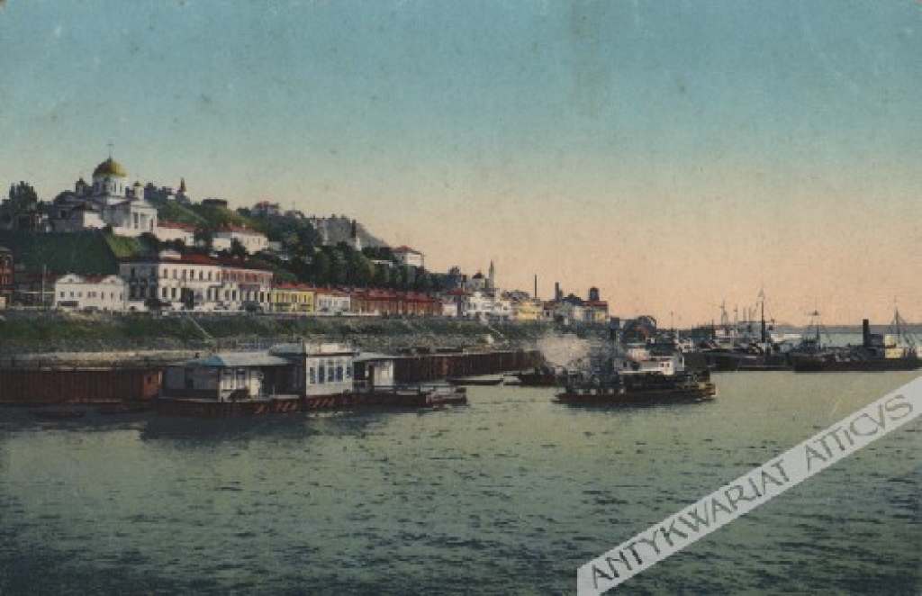 [pocztówka, ok. 1910] La Volga. Le Port de Nischny Nowgorod