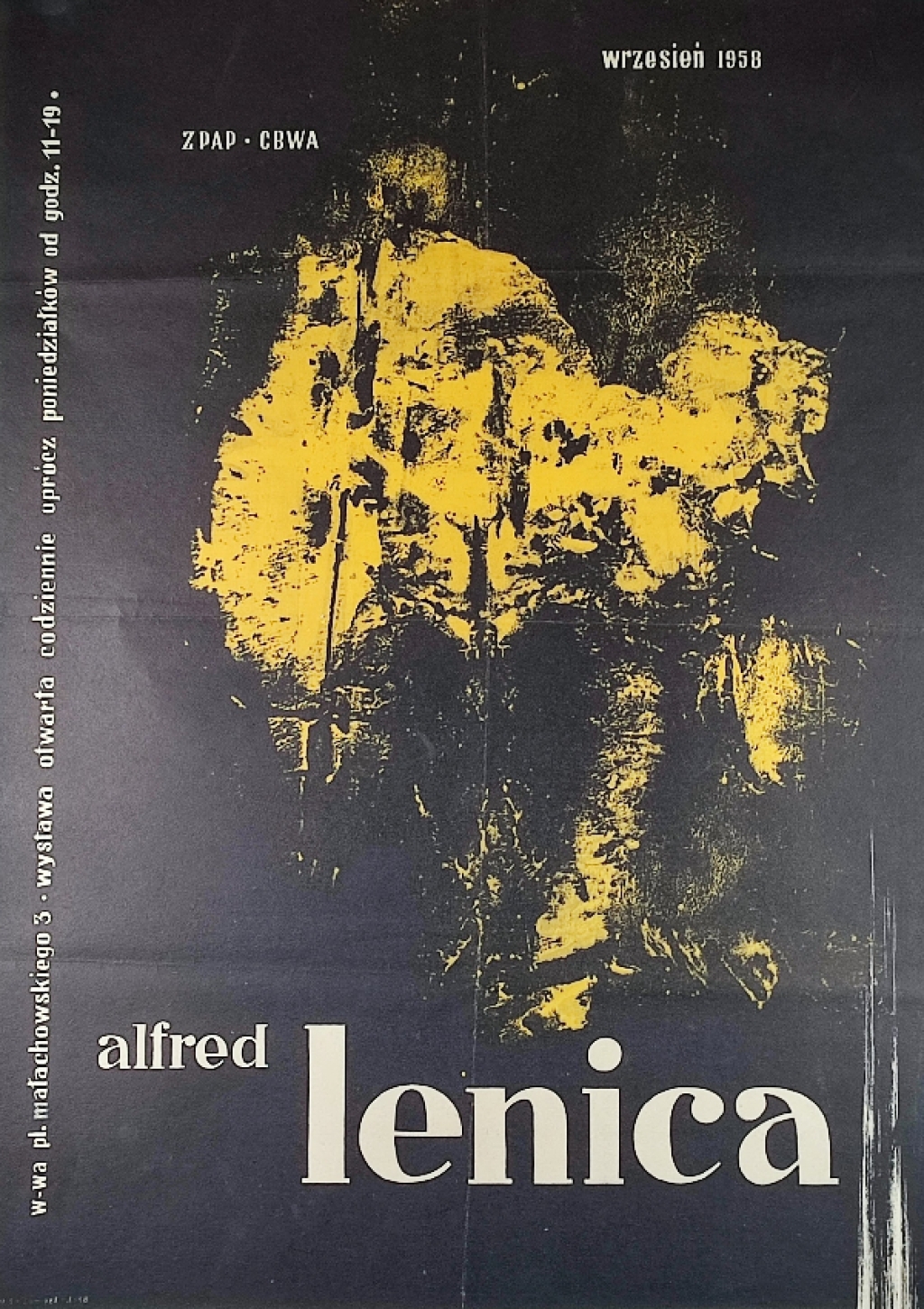 [plakat, 1958] Alfred Lenica. Wystawa Warszawa pl. Małachowskiego 3 [Zachęta] września 1958