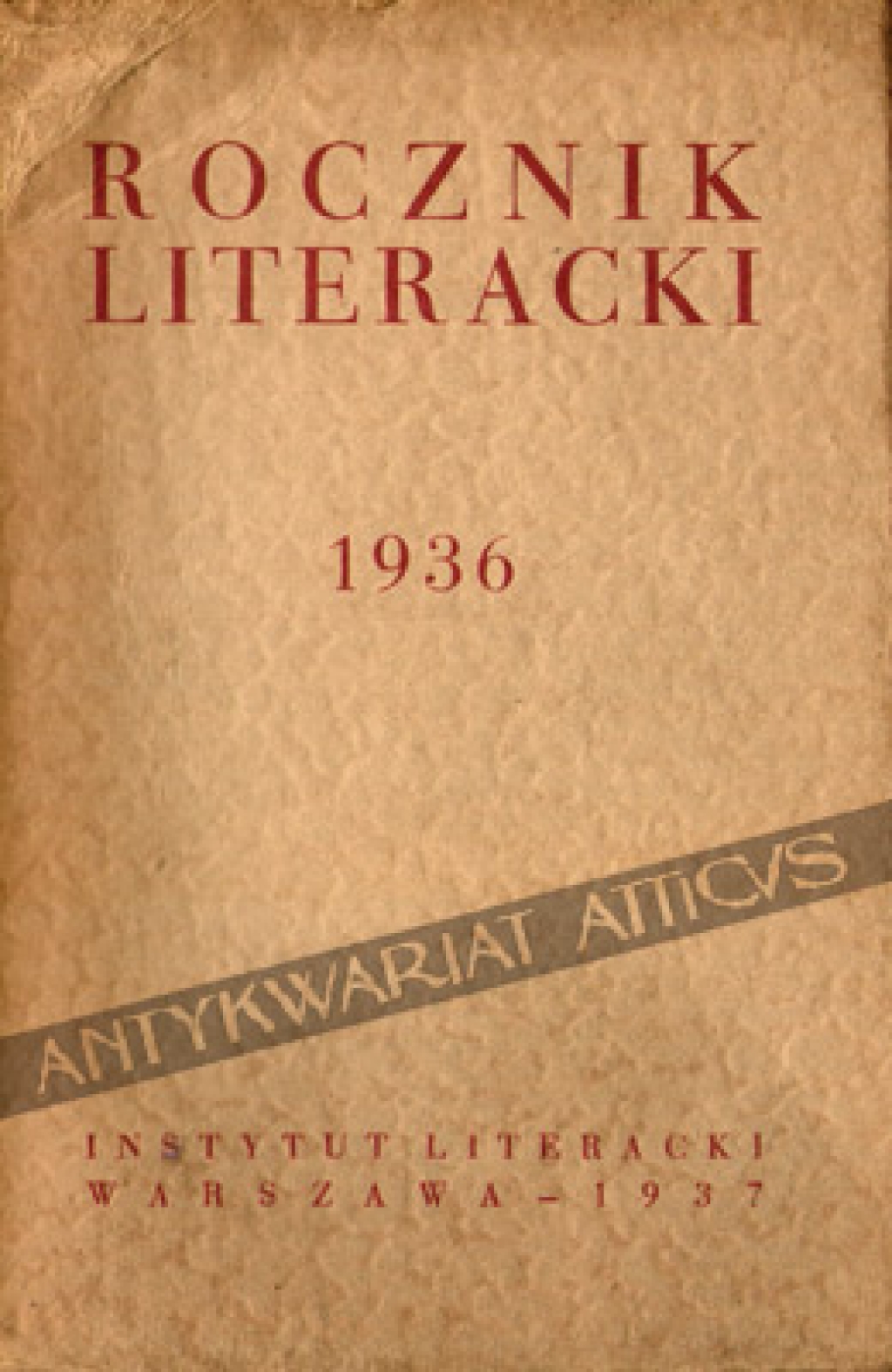 Rocznik literacki za rok 1936, [t. V]