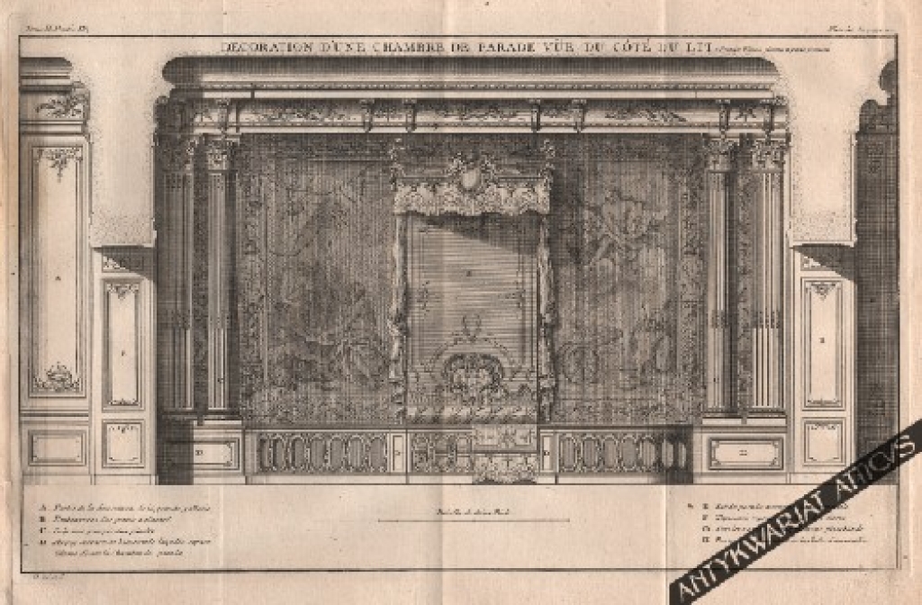 [rycina, 1737-1738] Decoration d'une chambre de parade vue du cote du lit