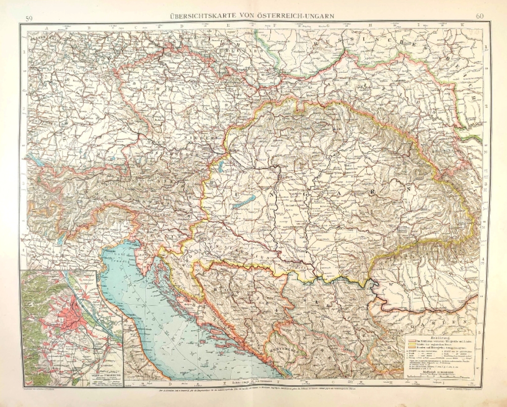 [mapa, 1899] Ubersichtskarte von OSTERREICH-UNGARN [Austro-Węgry]