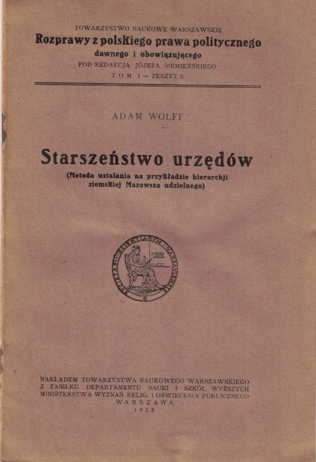 Starszeństwo urzędów (Metoda ustalania na przykładzie hierarchii ziemskiej Mazowsza udzielnego)