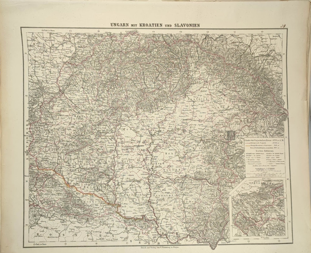 [mapa, 1879] Ungarn mit Kroatien und Slawonien [Węgry, Chorwacja i Słowenia]
