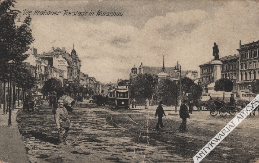 [pocztówka, ok. 1915] Krakauer Vorstadt in Warschau [Krakowskie Przedmieście]