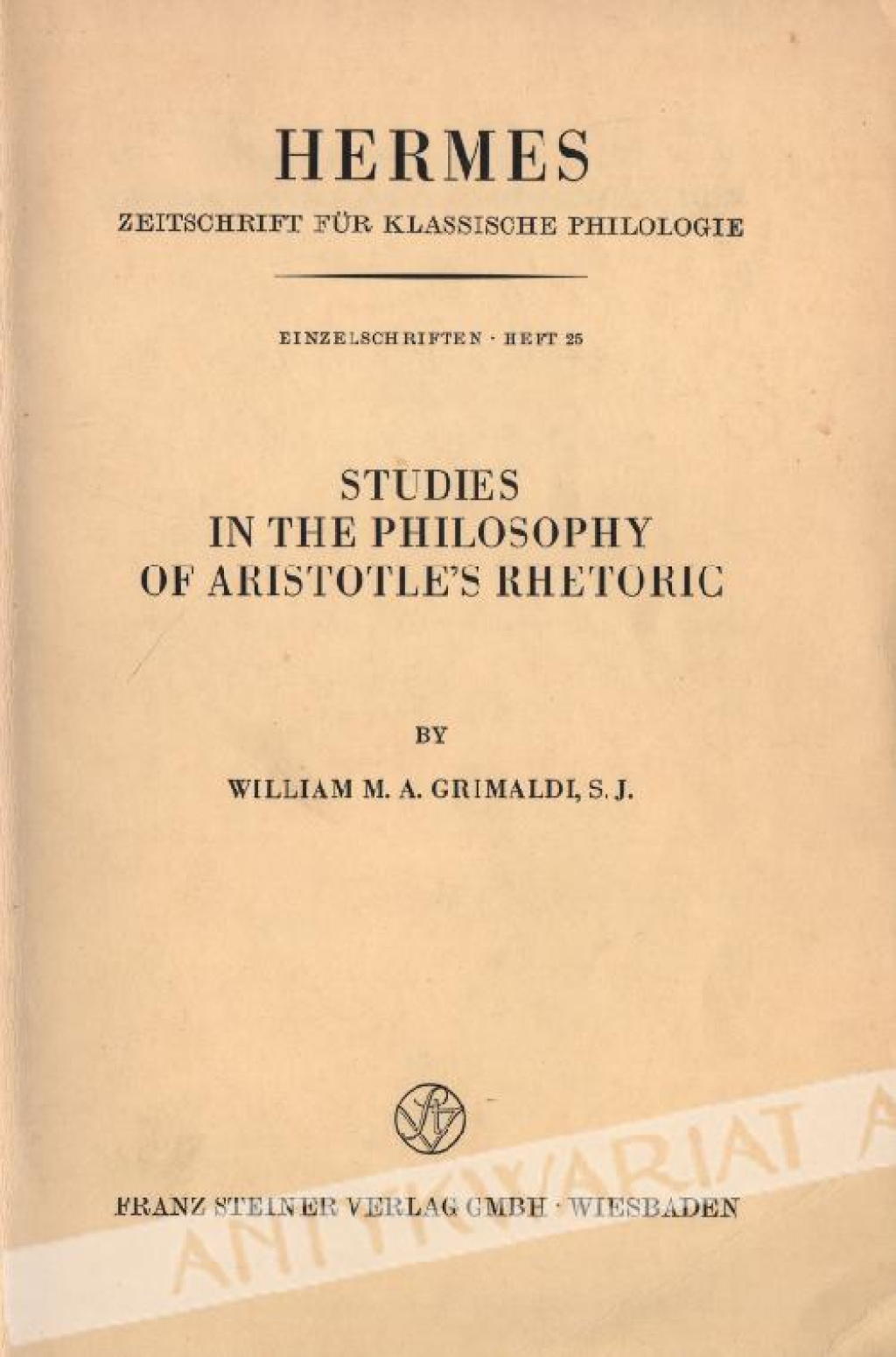 Studies in the Philosophy of Aristotle's Rhetoric