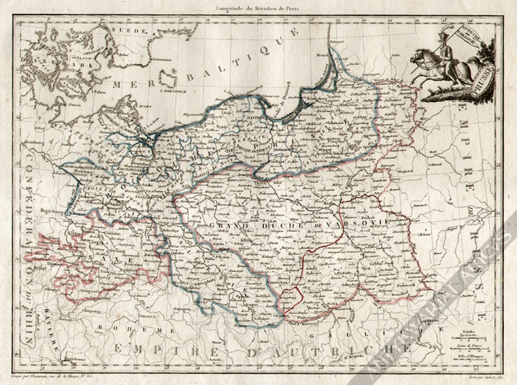 [mapa, Księstwo Warszawskie, Prusy] Grand Duche de Varsovie. Prusse