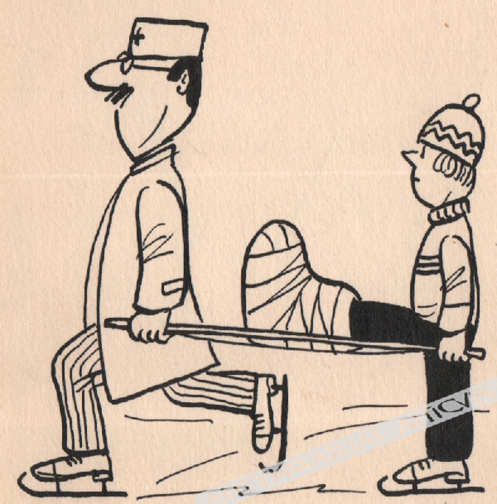 [rysunek, 1979] Ofiara ślizgawki !