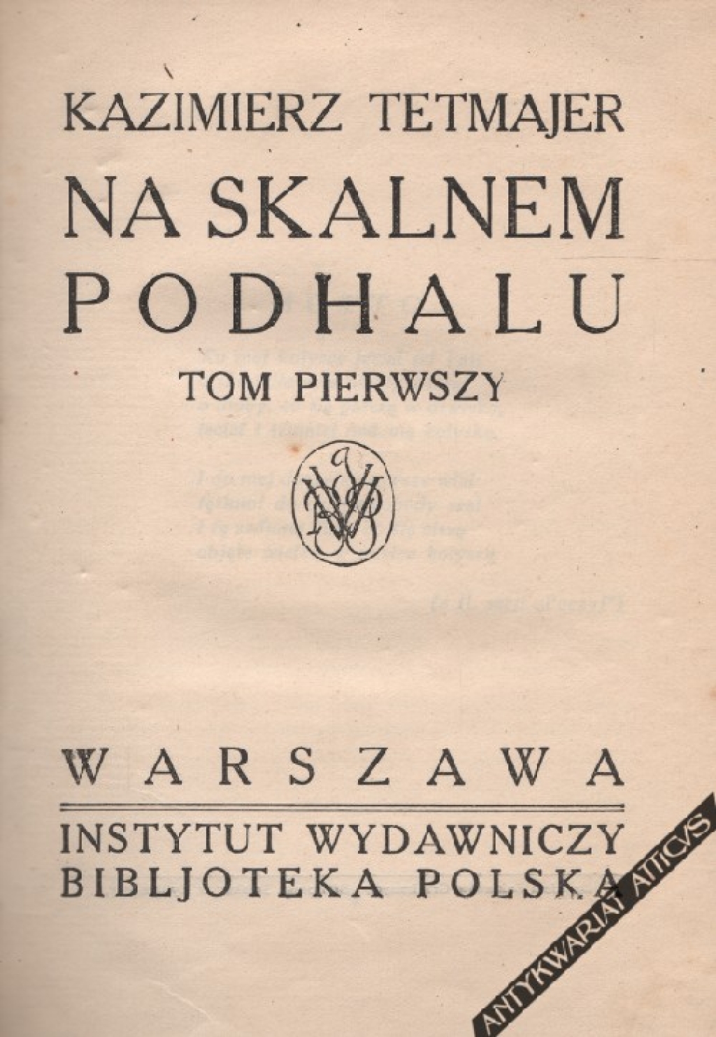 Na Skalnem Podhalu, t. I