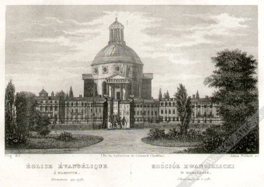 [rycina, ok. 1835] Eglise Evangelique a Warsovie Kościół Ewangelicki w Warszawie