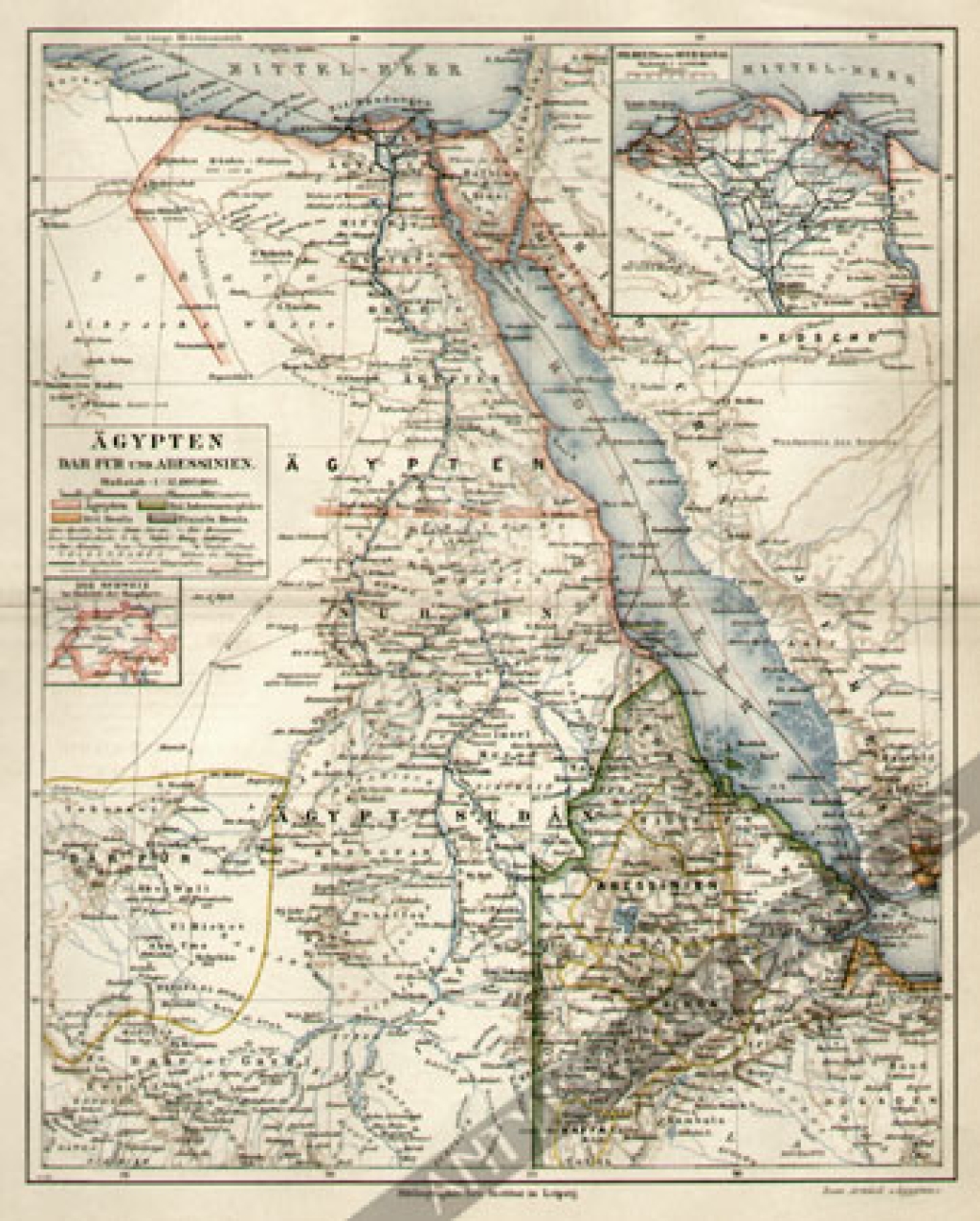 [mapa, ok. 1890] Agypten, Dar Fur und Abessinien