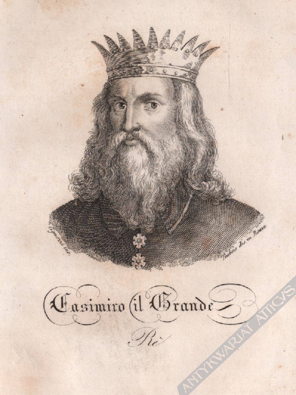 [rycina, 1831 r.] Casimiro il Grande [Król Kazimierz Wielki]