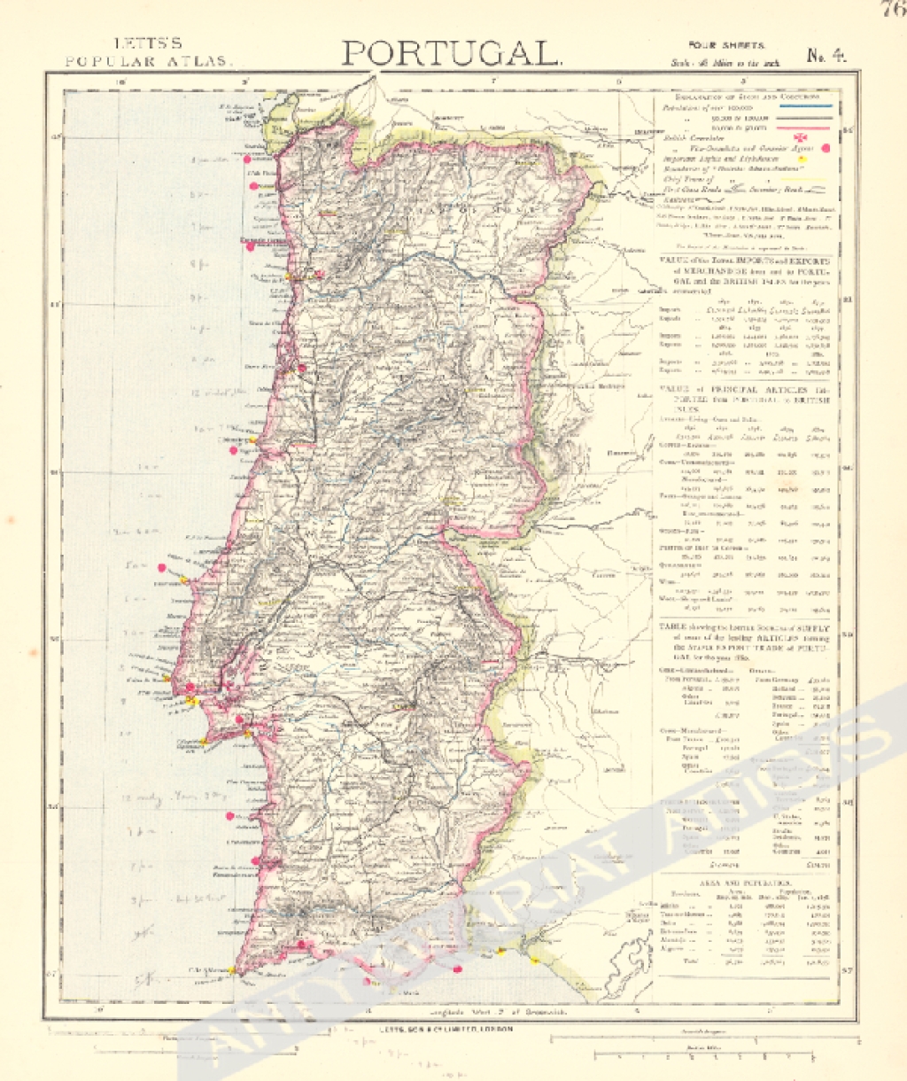 [mapa, Portugalia,1883] Portugal