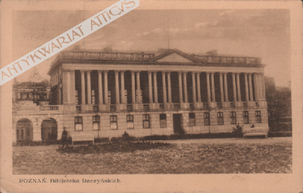 [pocztówka, 1929] Poznań. Biblioteka Raczyńskich