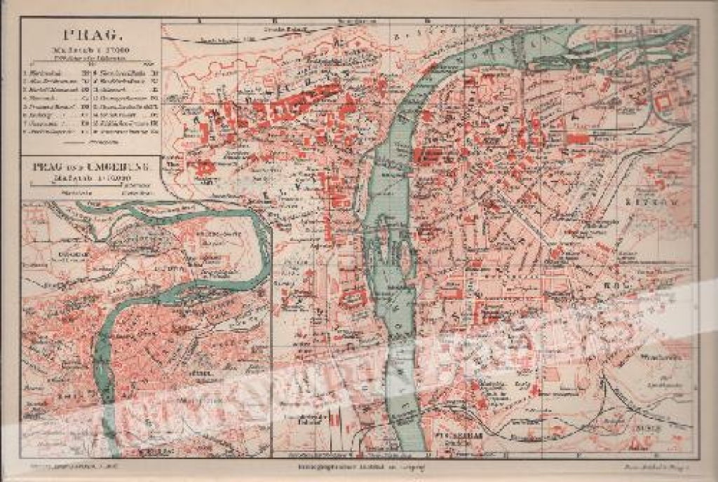 [mapa, ok. 1897] Prag und Umgebung [Praga i przedmieścia]