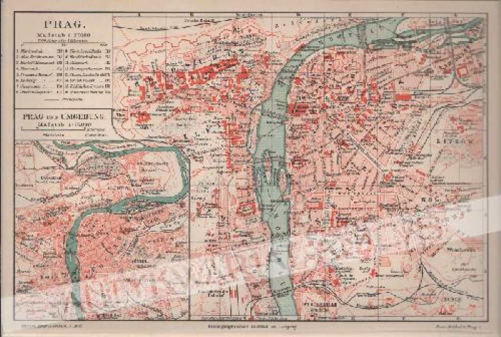 [mapa, ok. 1897] Prag und Umgebung  [Praga i przedmieścia]