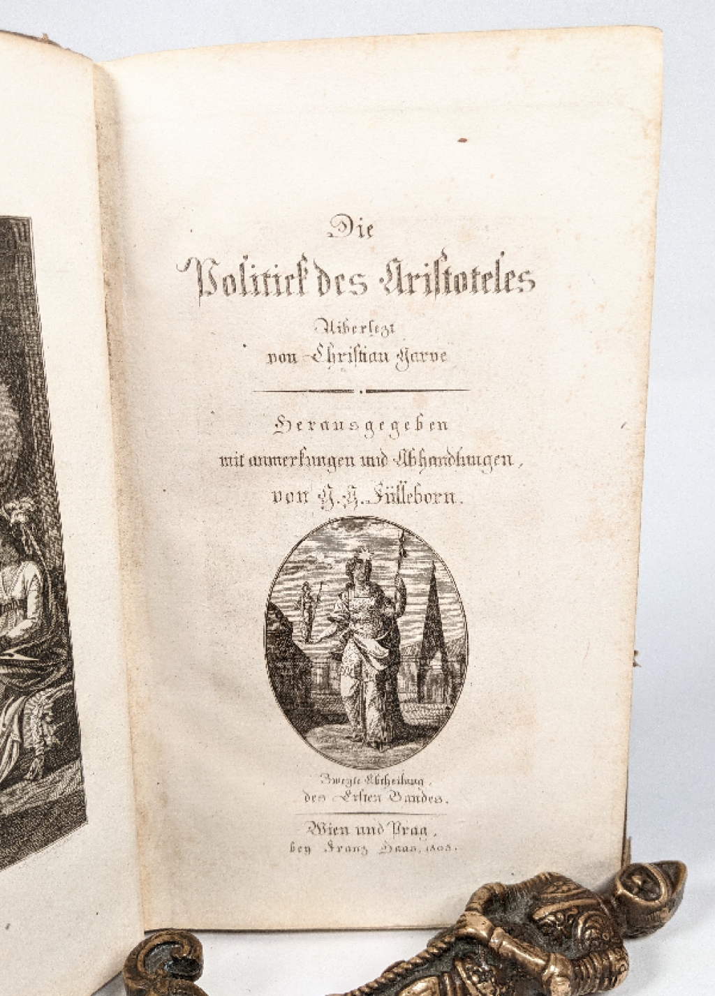 Die Politick des Aristoteles. Übersetzt von Christian Garve. Herausgegeben mit Anmerkungen und Abhandlungen von H. H. Fülleborn, Zweyte Abtheilung des Ersten Band