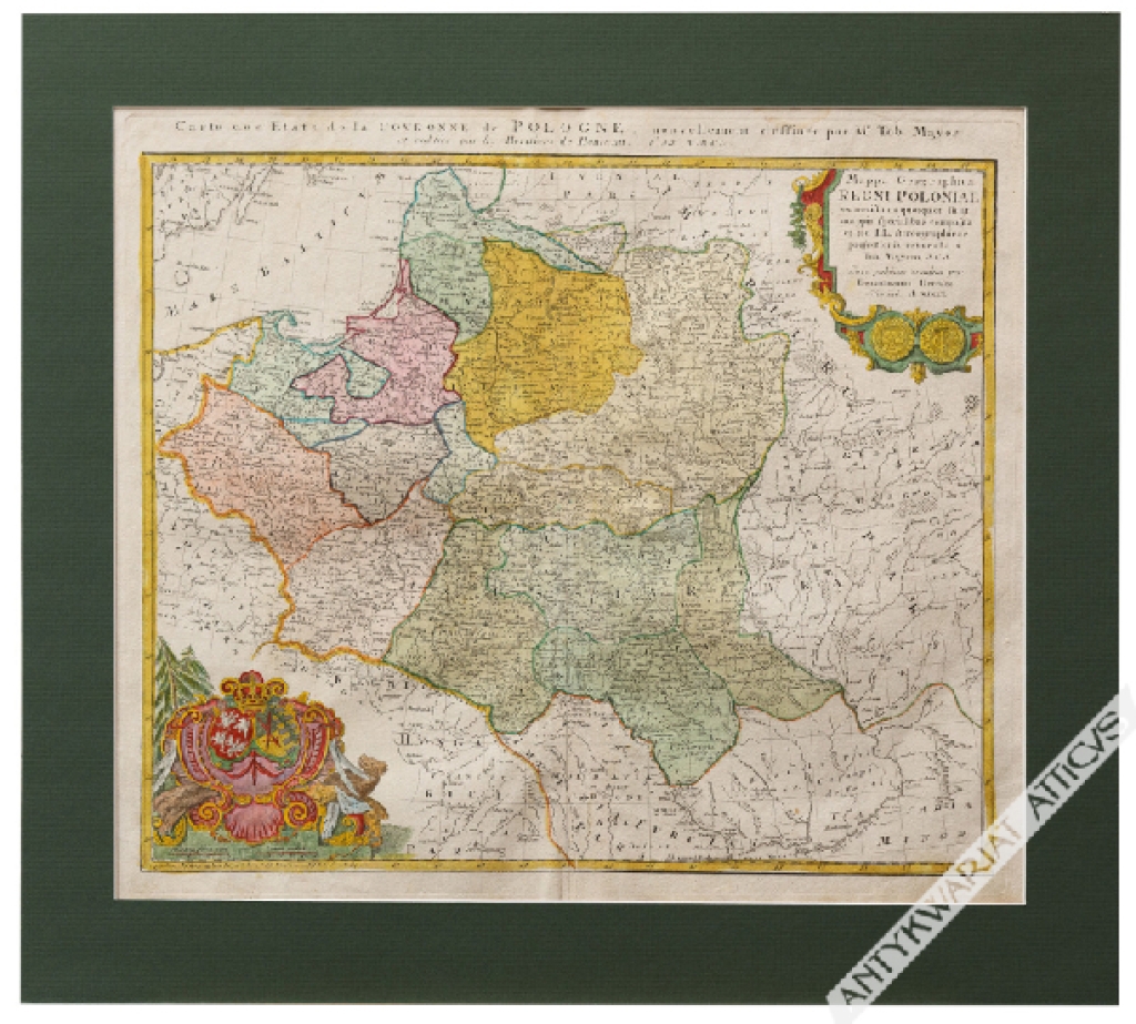 [mapa, Polska, 1750] Mappa Geographica Regni Poloniae ex novissimis quot quot sunt mappis specialibus composita et ad LL. stereographicae projectionis revocata a Tob. Mayero S.C.S