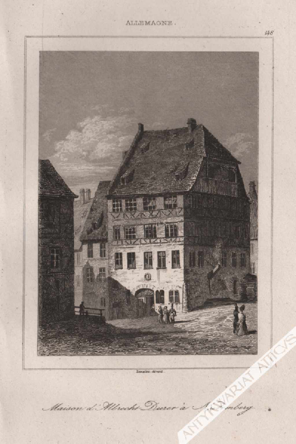 [rycina, 1838] Maison d' Albrecht Durer a Nuremberg  [dom Albrechta Durera w Norymberdze]