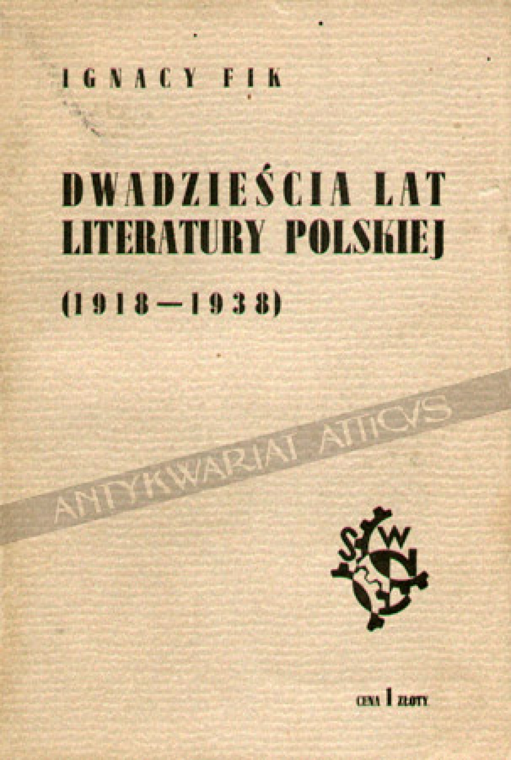 Dwadzieścia lat literatury polskiej (1918-1938). Część druga `Rodowodu społecznego literatury polskiej`
