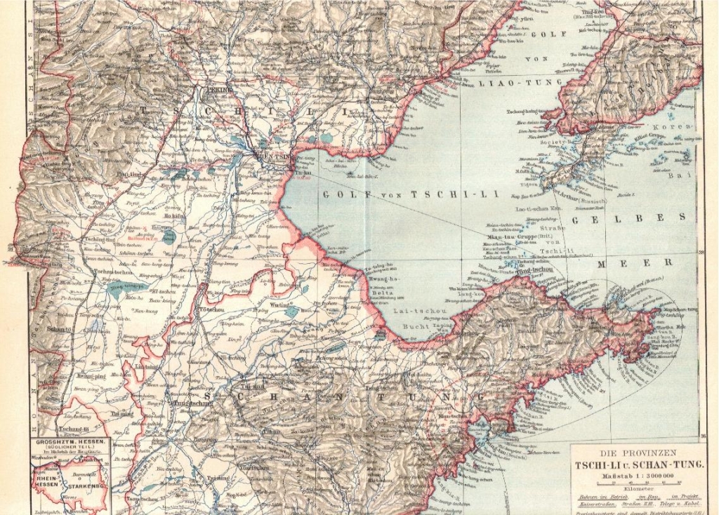 [mapa, 1901] Die Provinzen Tschili-Li u. Schan-Tung [Chiny, Szantung]