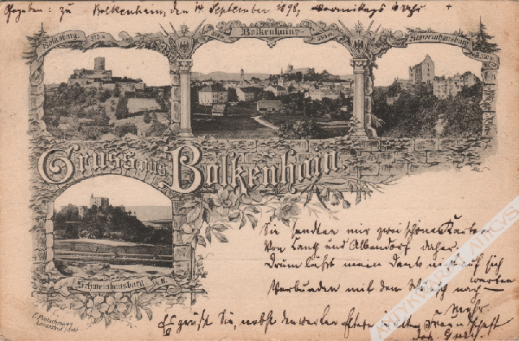 [pocztówka, 1898] Gruss aus Bolkenhain. [Bolków]