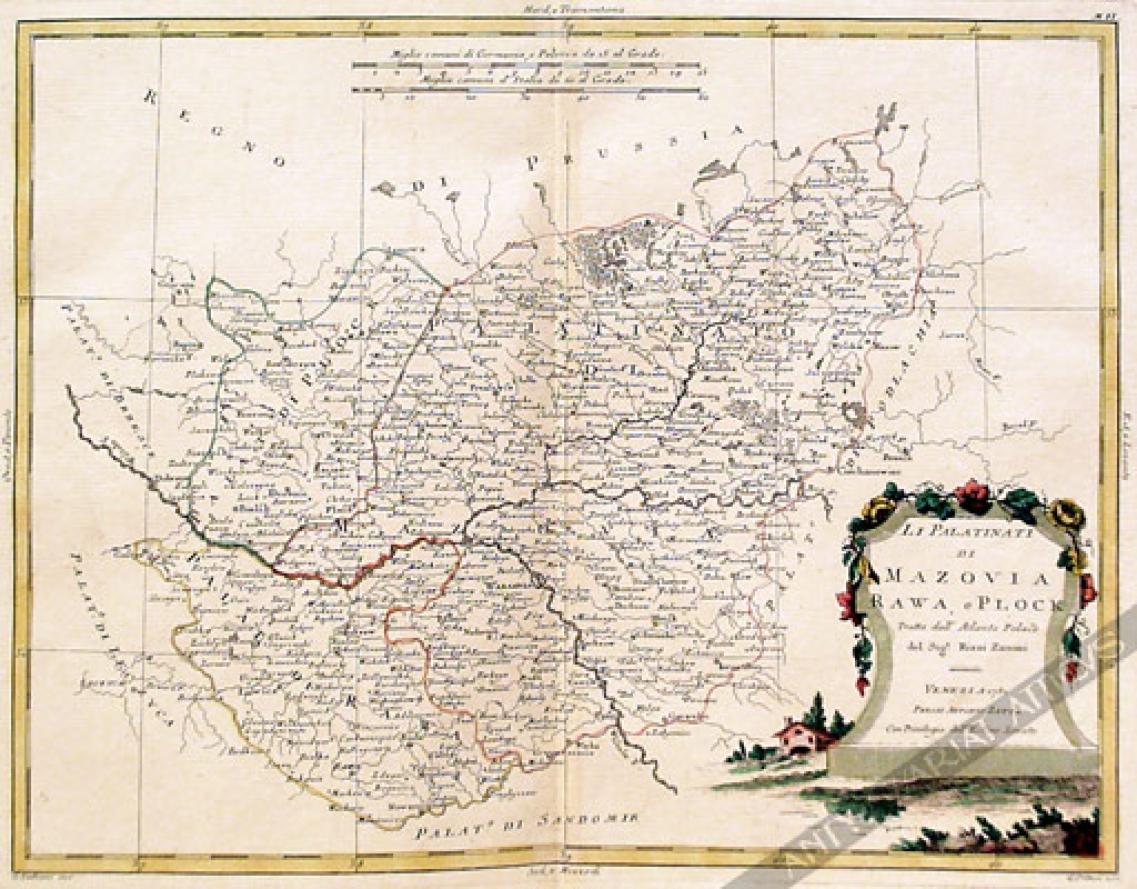 [mapa, Polska, Mazowsze 1781] Li Palatinati di Mazovia Rawa, e Plock ...