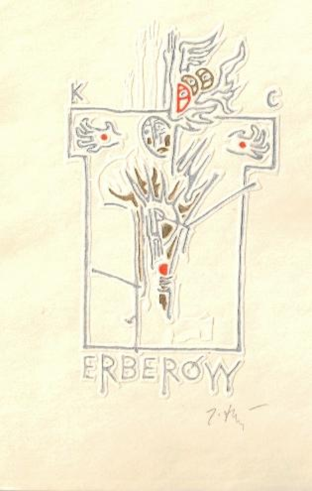 [ekslibris, ok. 1973] Ekslibris K. C. (Katarzyny, Czesława) Erberów